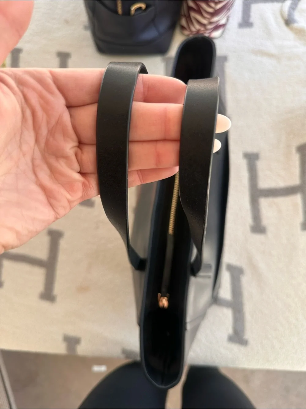 kate spade Black Leather Laptop Tote with Front Pocket